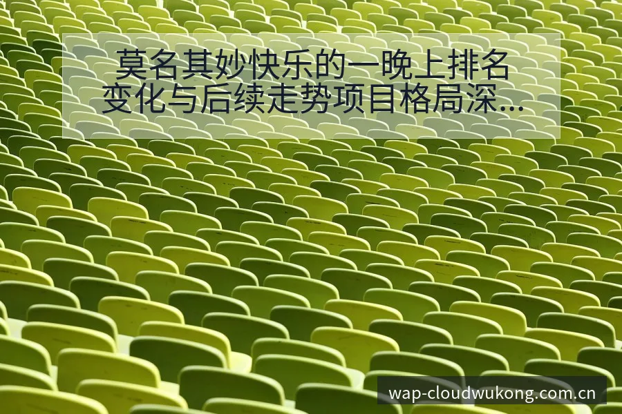 莫名其妙快乐的一晚上排名变化与后续走势项目格局深度解析 - 悟空体育官网